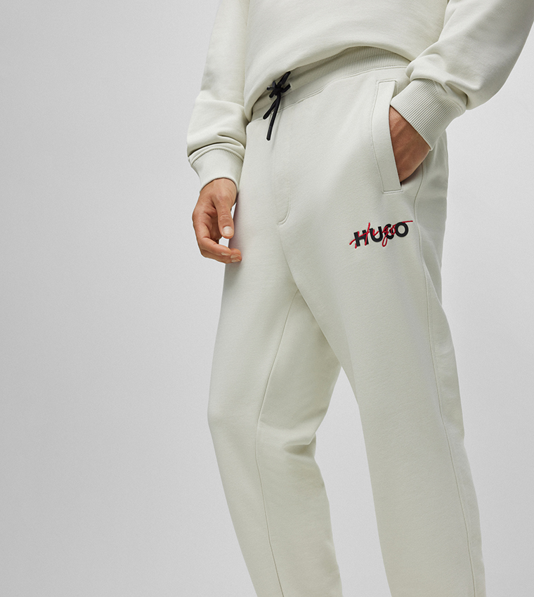 White discount joggers drawstring