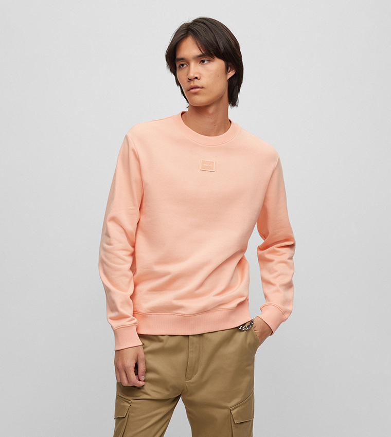 Buy Hugo Tonal Logo Badge Long Sleeves Sweatshirt In Peach 6thStreet Saudi Arabia