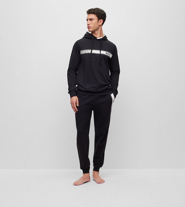Buy Boss Logo Detail Long Sleeves Hoodie In Black 6thStreet Bahrain