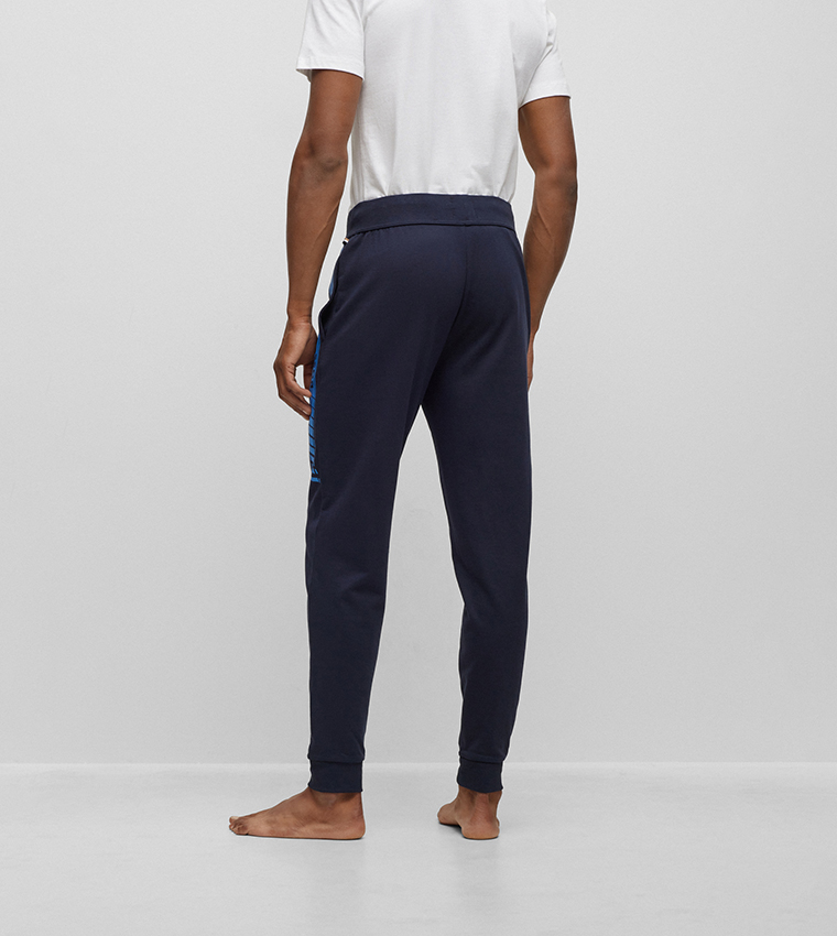 Buy BOSS Logo Detail Drawstring Waist Sleep Bottoms In Navy 6thStreet UAE