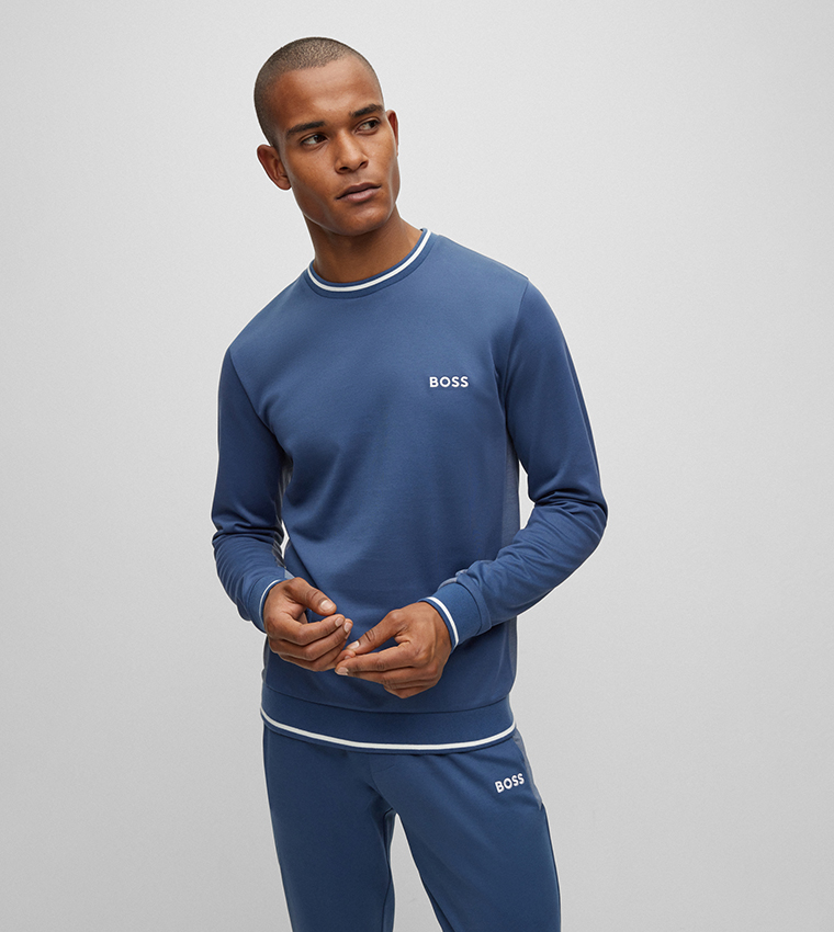 Boss blue sweatshirt clearance