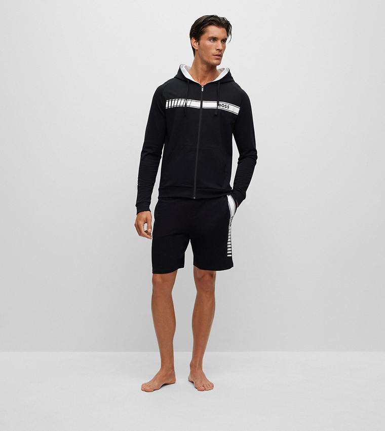 Buy Boss Logo Detail Drawstring Waist Shorts In Black 6thStreet Bahrain