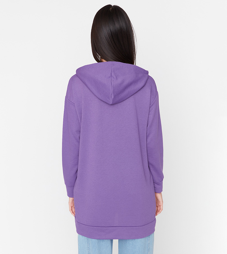 Felpa Con Cappuccio Trendyol Donna – Grigia, Regular Basic In Maglia, 64% Cotone 36% Poliestere