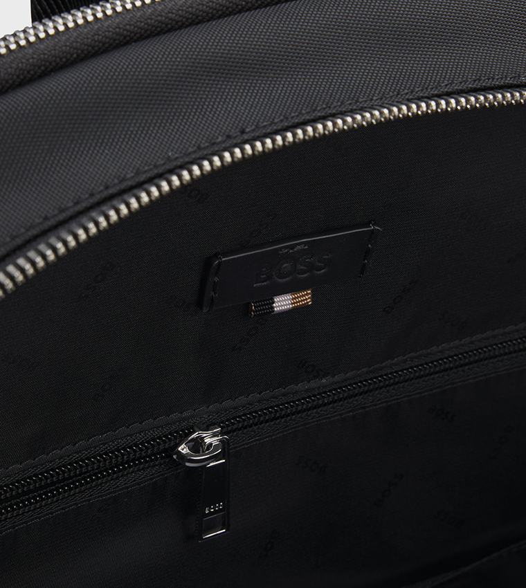 Leather Trim Zippered Backpack