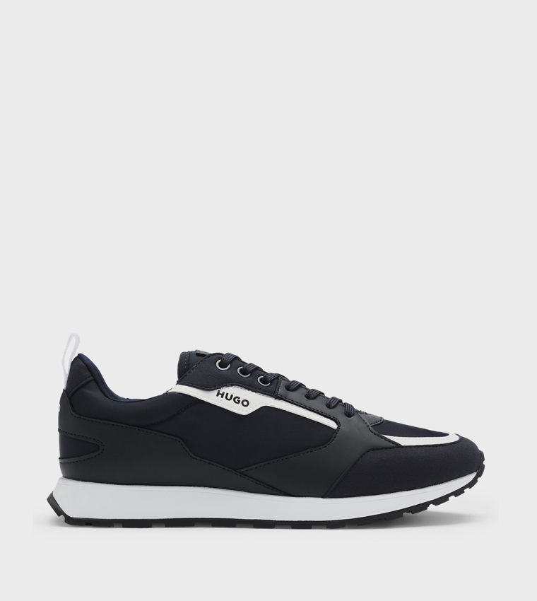 Contrast Detail Lace-Up Sneakers