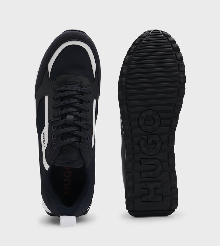 Contrast Detail Lace-Up Sneakers