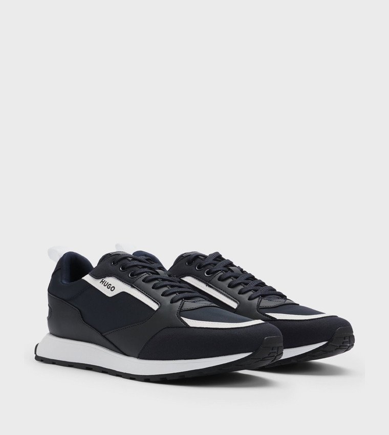 Contrast Detail Lace-Up Sneakers