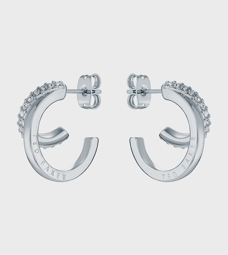 HELIAS Crystal Double Hoop Earrings