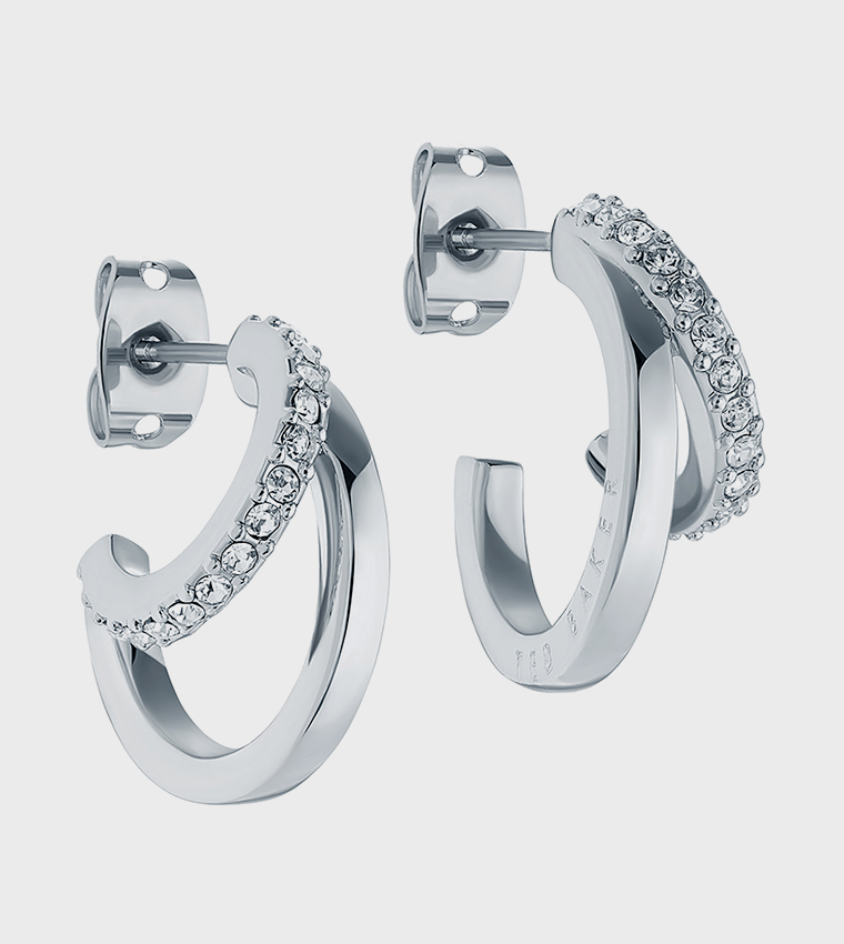 HELIAS Crystal Double Hoop Earrings