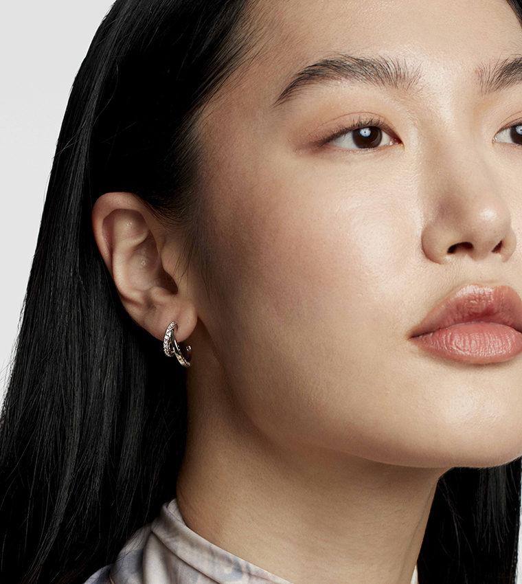 HELIAS Crystal Double Hoop Earrings