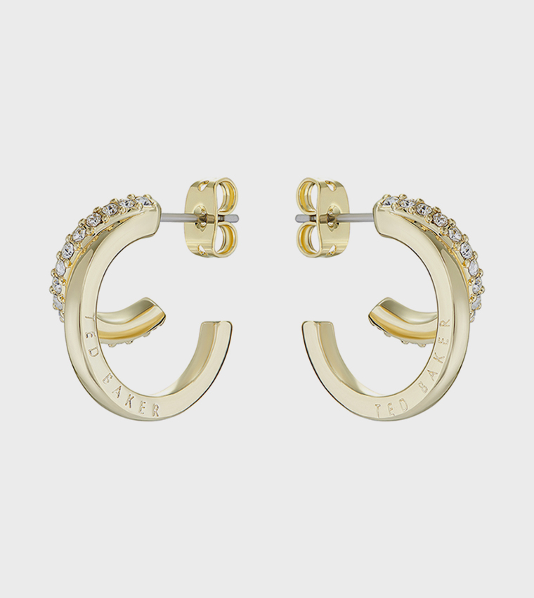 HELIAS Crystal Double Hoop Earrings