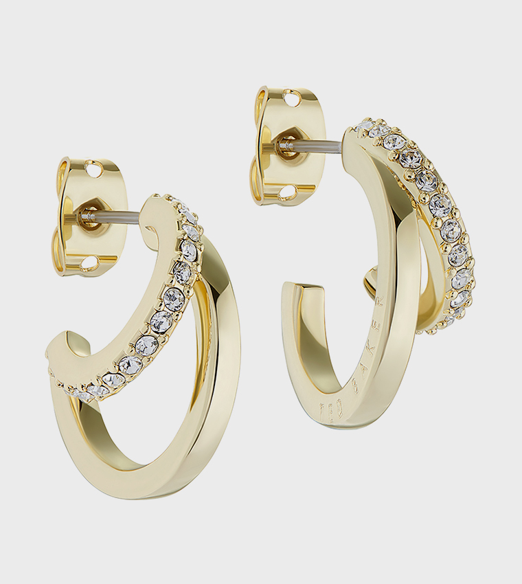 HELIAS Crystal Double Hoop Earrings