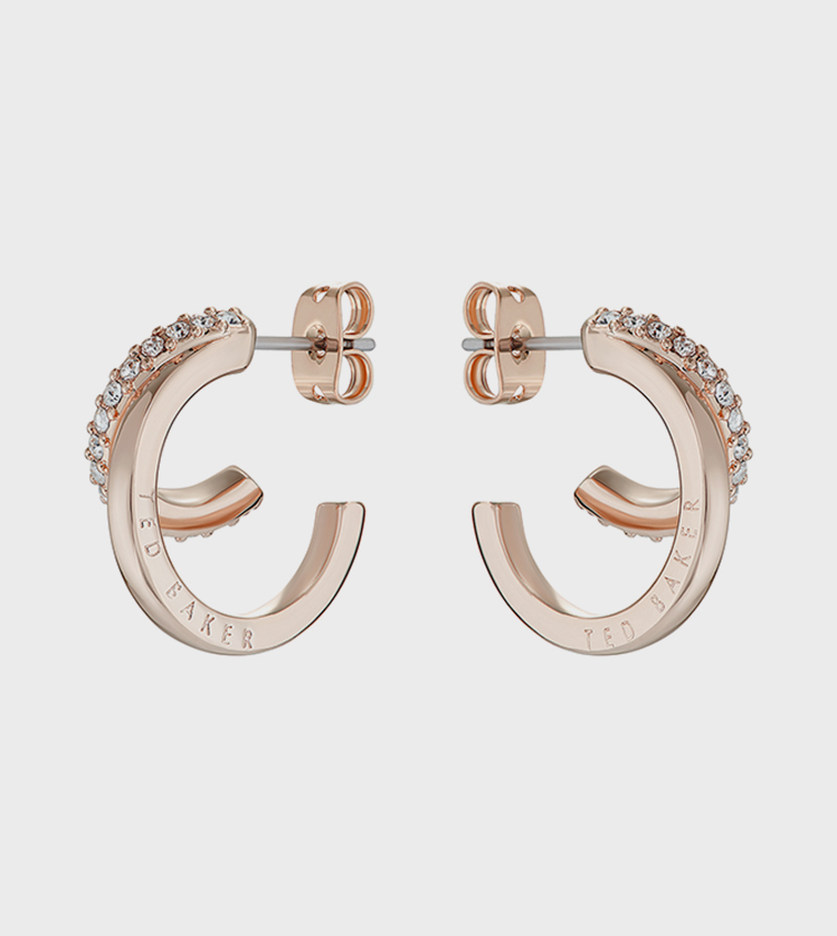HELIAS Crystal Double Hoop Earrings