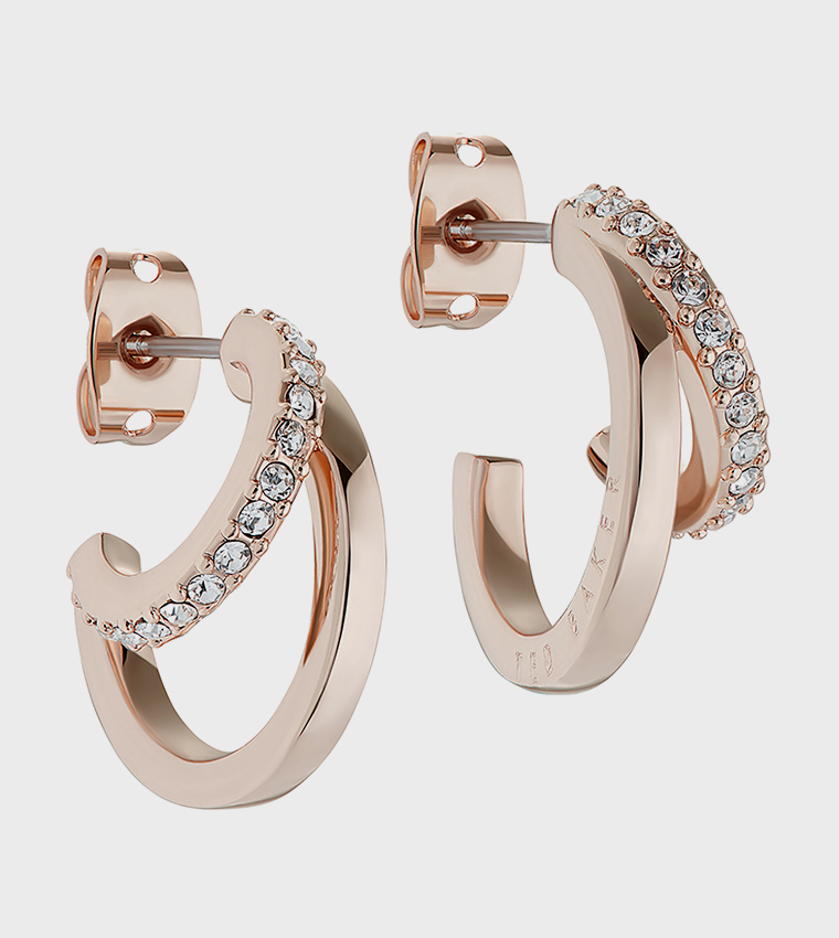 HELIAS Crystal Double Hoop Earrings