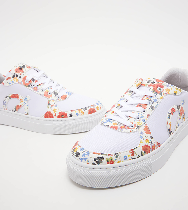 SEVEN Floral Print Lace-Up Sneakers