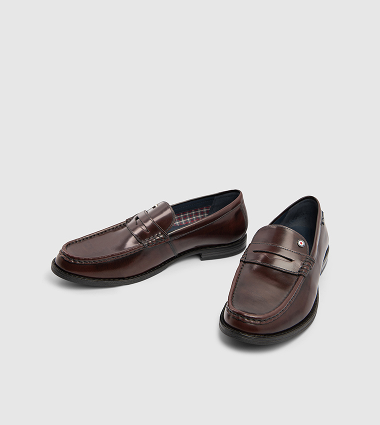 FULFORD Solid Leather Loafers