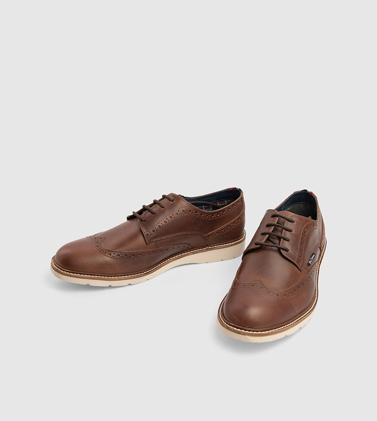 HAMPTON Waxy Leather Lace-Up Brogues