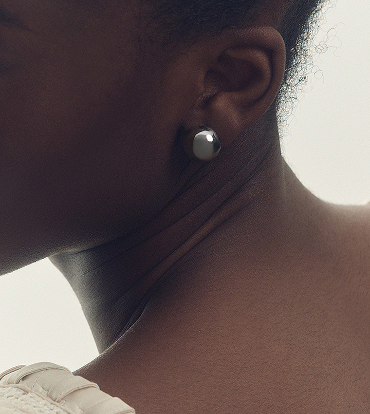 POLLIE Polished Ball Huggie Earrings