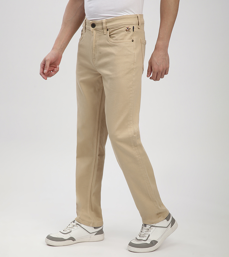 Washed Mid Rise Straight Fit Jeans