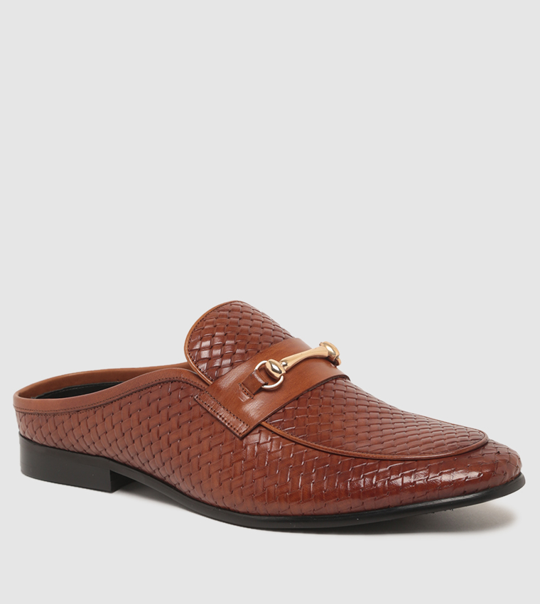 Buy Dune London Simic Di Woven Backless Loafer Brown In Brown