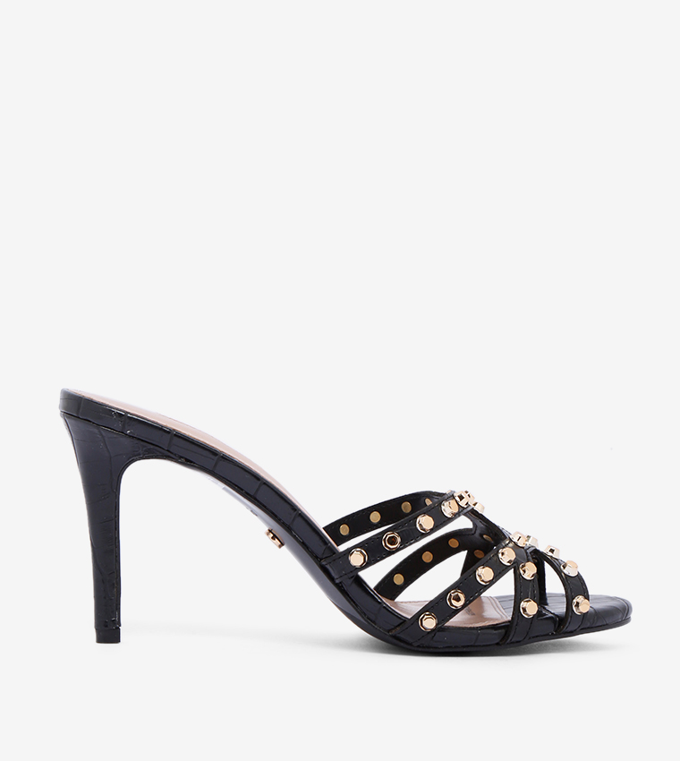 Buy Dune London Ramadan Open Toe Studded Stiletto Heels Black In Black 6thStreet Bahrain