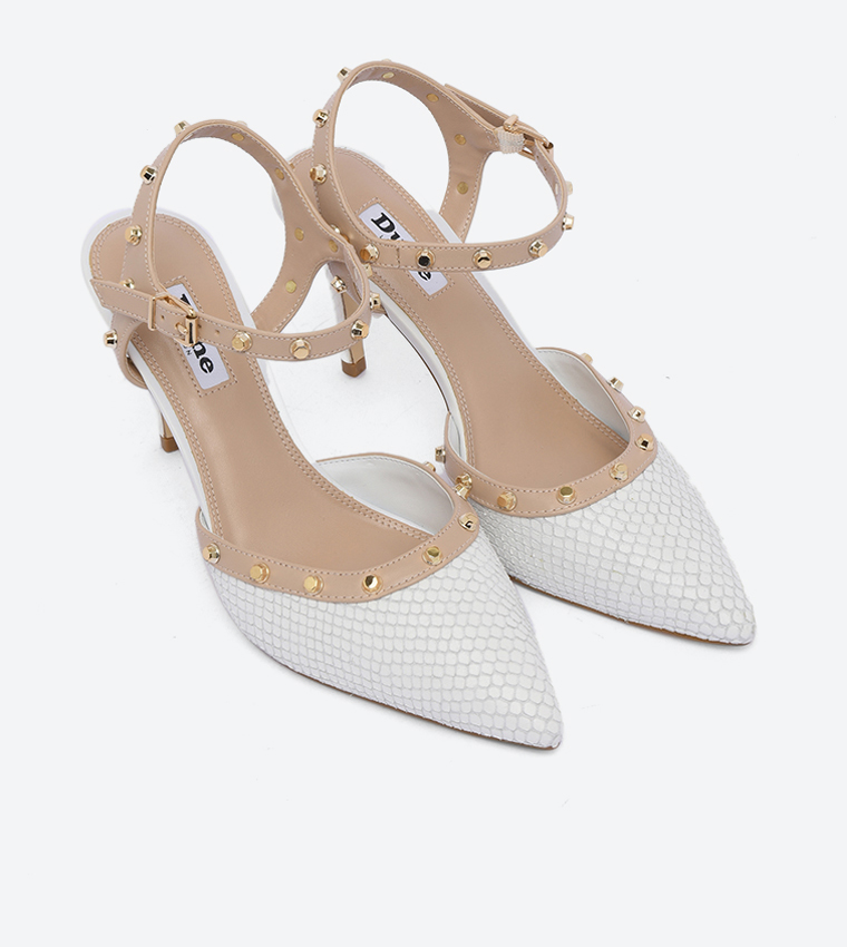 Buy Dune London Caylee Rept Print Pin Closure Peep Toe Sandals