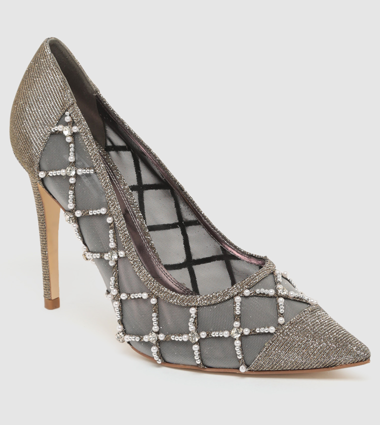 Dune grey heels best sale