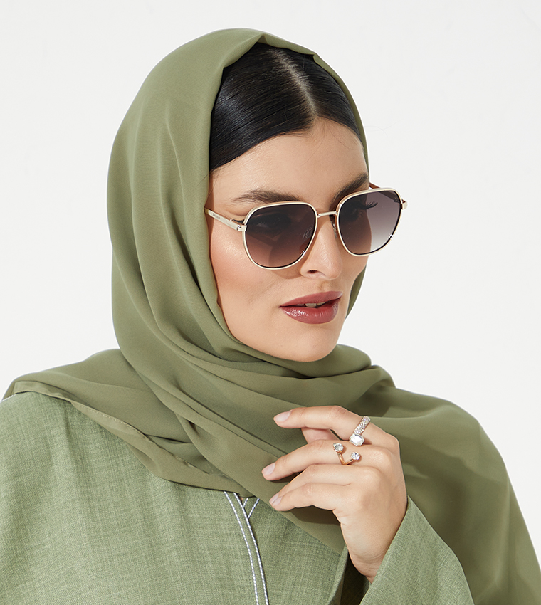 Buy Dune London Etched Frame Aviator Sunglasses In Metallic