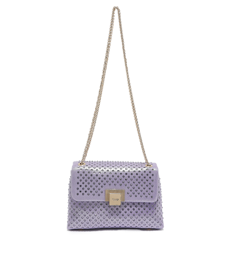 Beverly Hills Polo Club Quilted Sling Bag with Chain Strap For Women (Purple, OS)