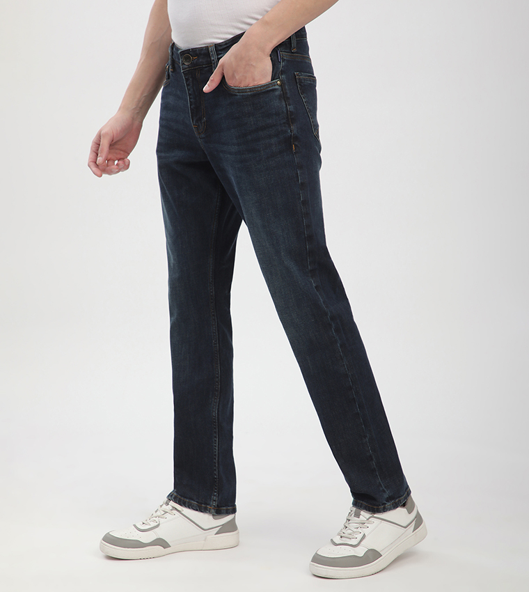 Washed Mid Rise Slim Fit Jeans