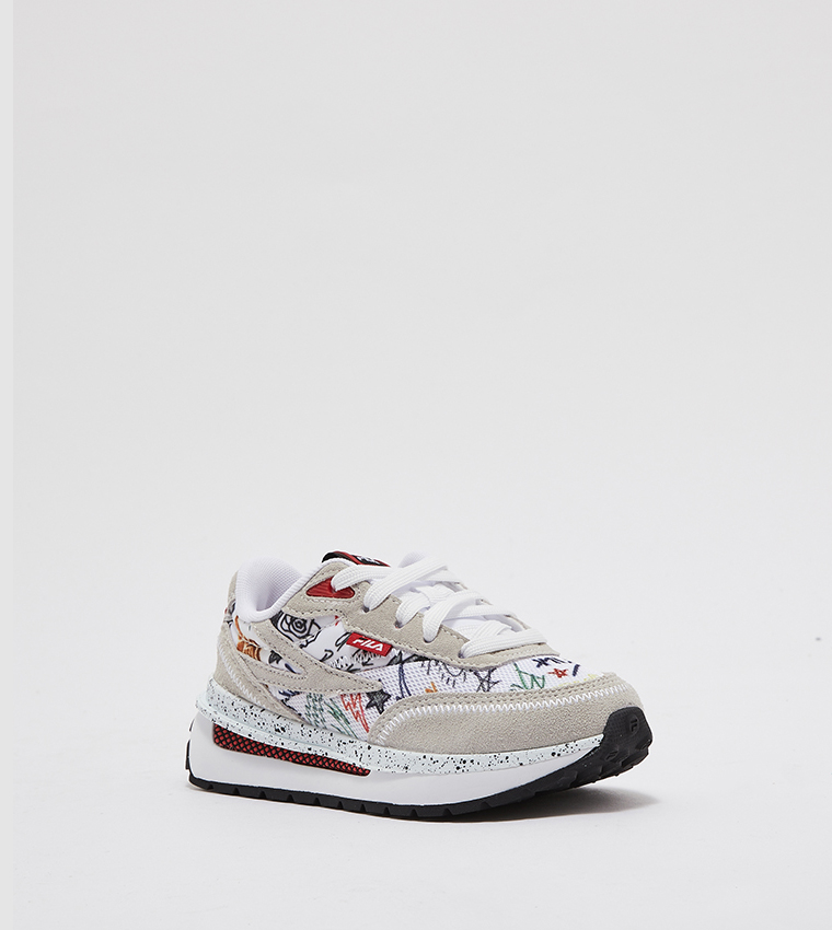 Buy Fila Renno Scribbles Low Top Sneaker In White