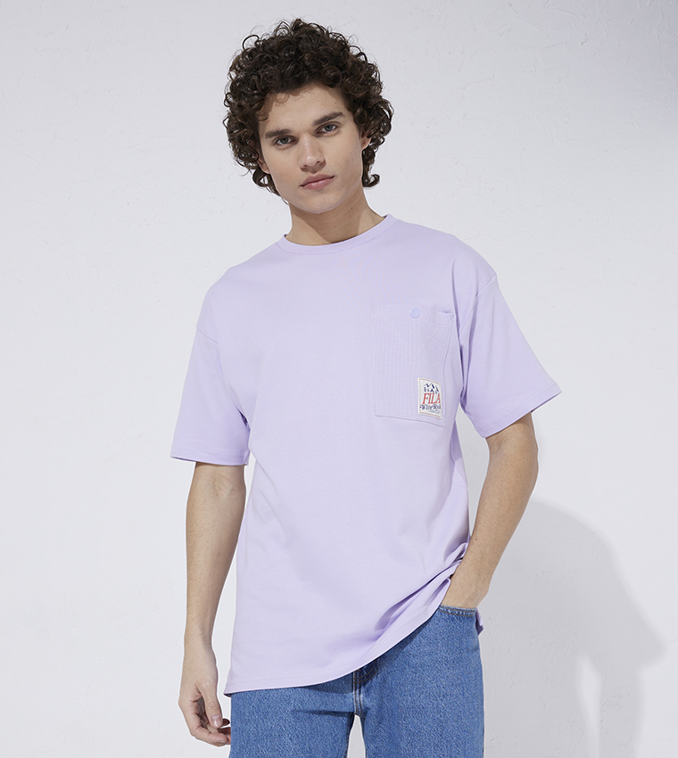 Buy Fila Pocket Detail Oversized T Shirt In Purple 6thStreet Oman