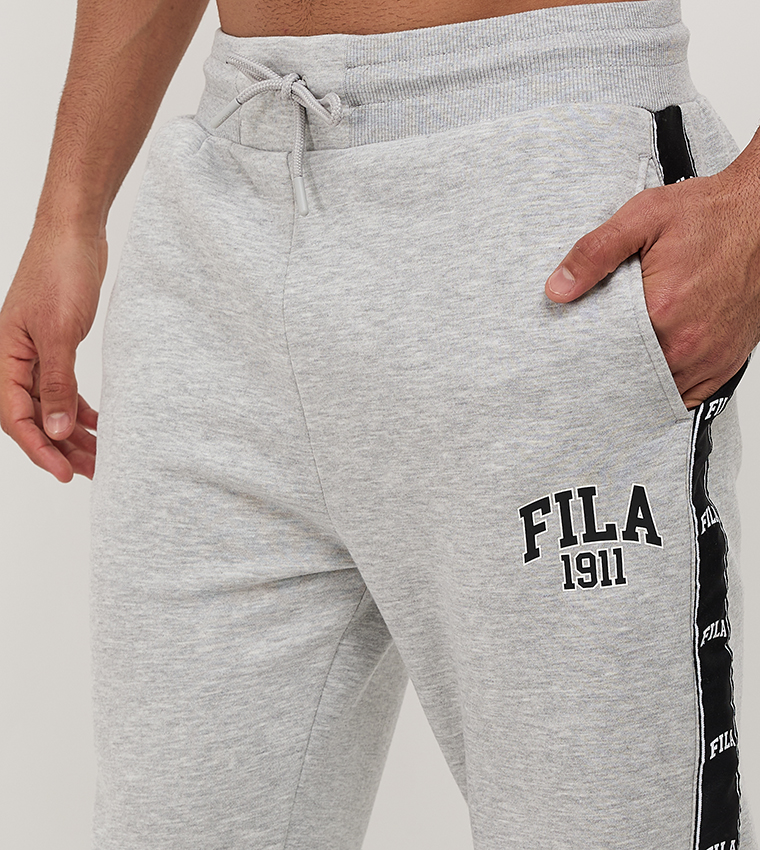 Buy Fila Logo Tape Drawstring Waist Joggers In Grey 6thStreet UAE