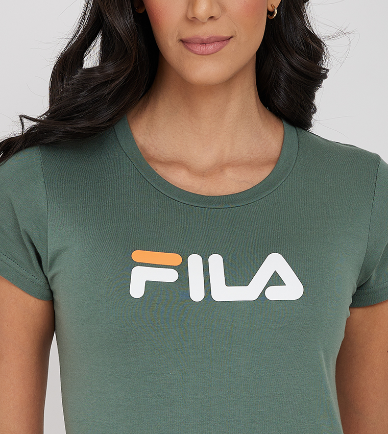 Buy Fila Logo Printed Short Sleeves T Shirt In Green 6thStreet Saudi Arabia