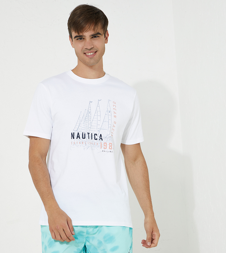 Buy Nautica Jerome T Graphic Printed T Shirt In White 6thStreet UAE