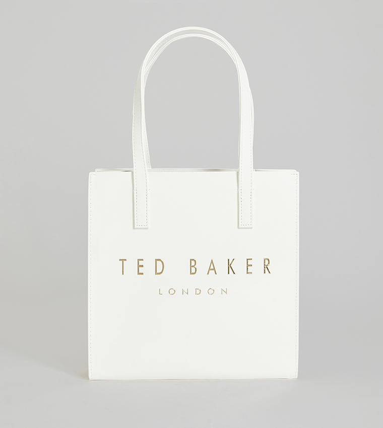 TED BAKER  ロゴ入りパテント スモールトート Ted Baker Women's Alicon Crinkle Patent Embossed Small Icon