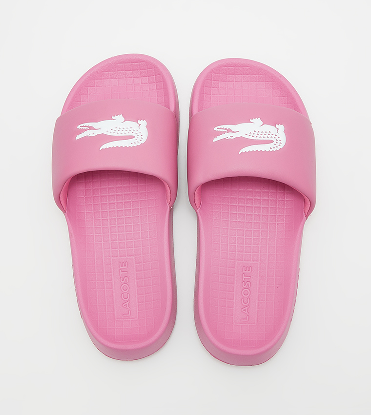 Pink 2024 lacoste slides