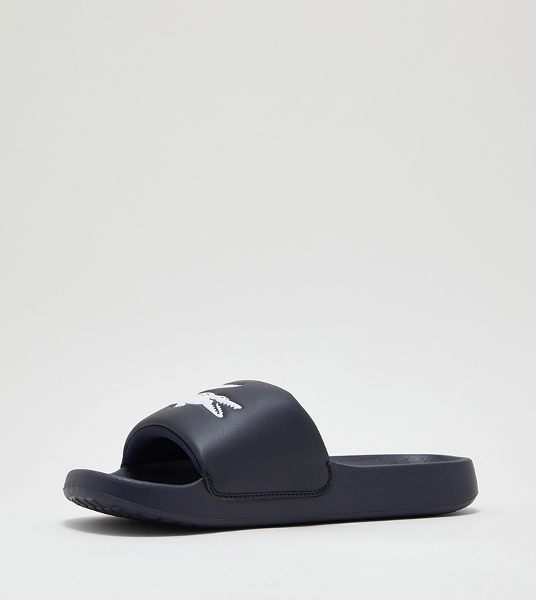 Buy Lacoste Logo Detail Slides In Navy 6thStreet UAE