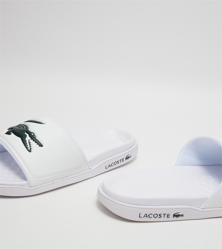 Lacoste fraisier croc sliders in white best sale