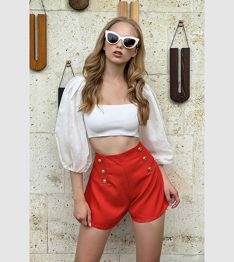 One button 2024 high waisted shorts