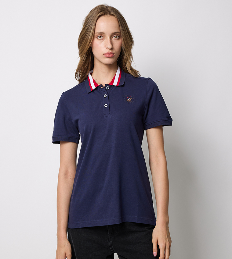 Logo Embroidered Short Sleeves Polo T-Shirt