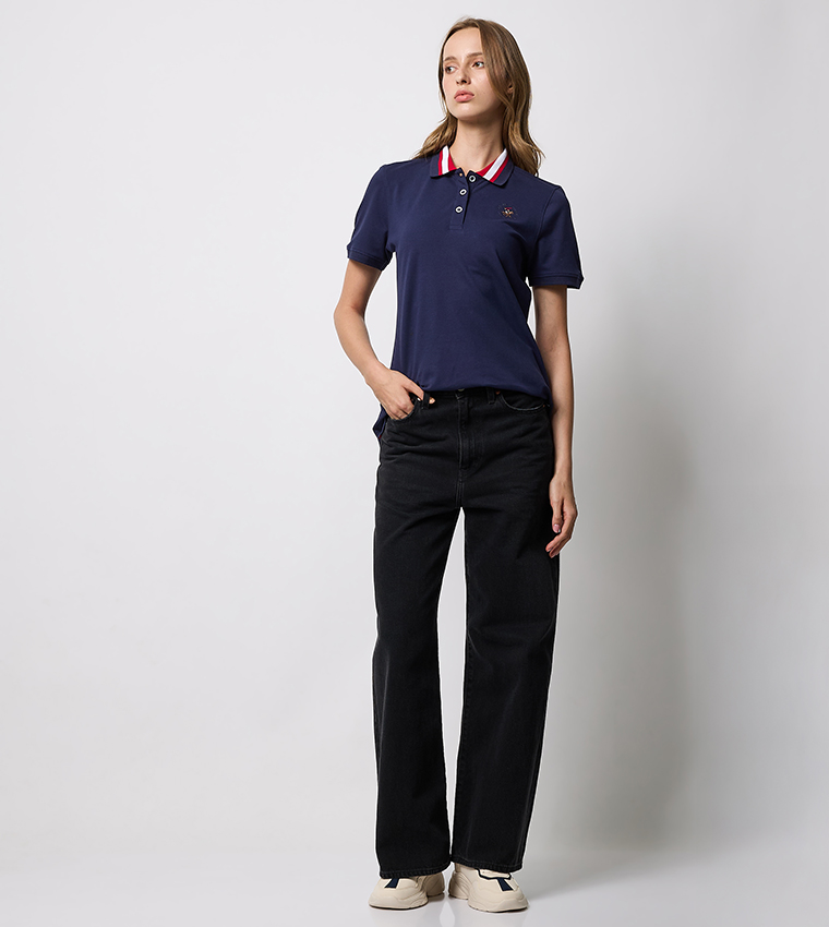 Logo Embroidered Short Sleeves Polo T-Shirt