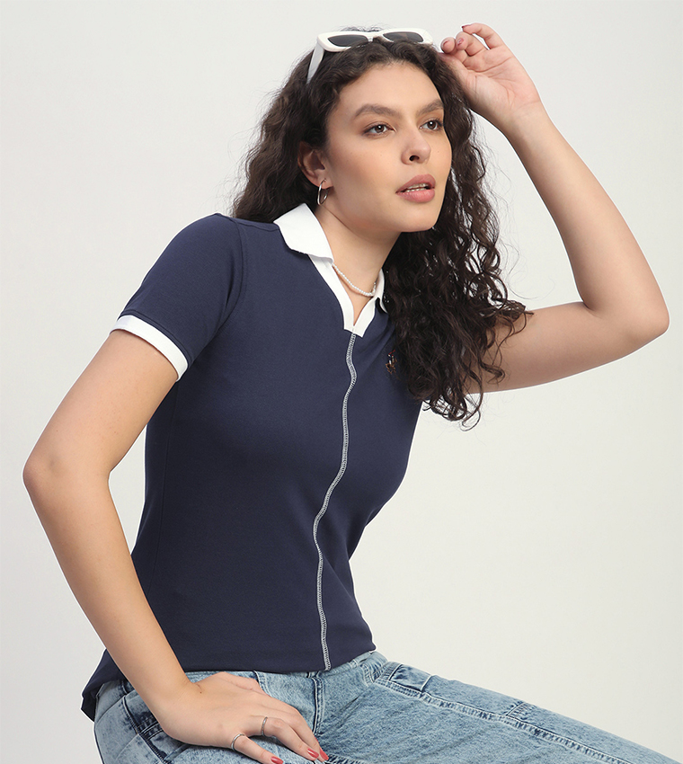 Logo Embroidered Short Sleeves Polo T-Shirt
