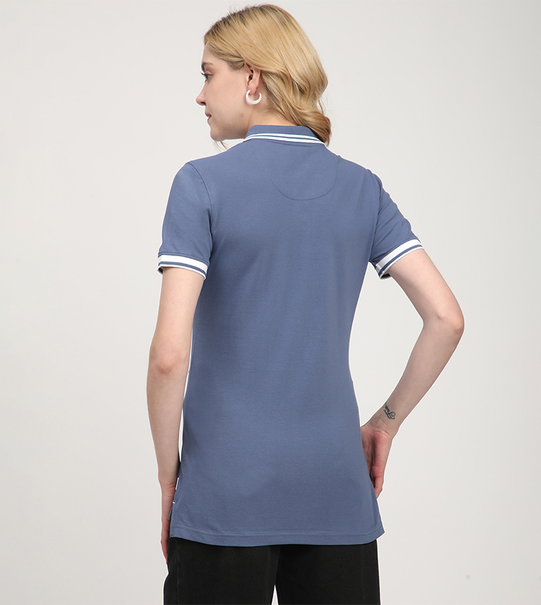 Contrast Tipping Short Sleeves Polo T-Shirt