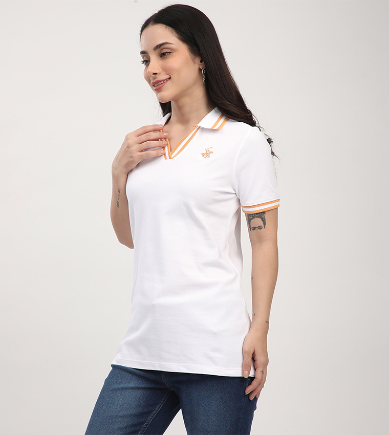 Logo Embroidered Short Sleeves Polo T-Shirt