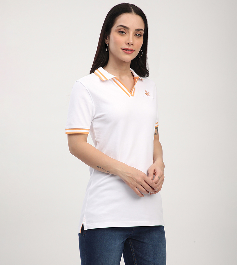 Logo Embroidered Short Sleeves Polo T-Shirt