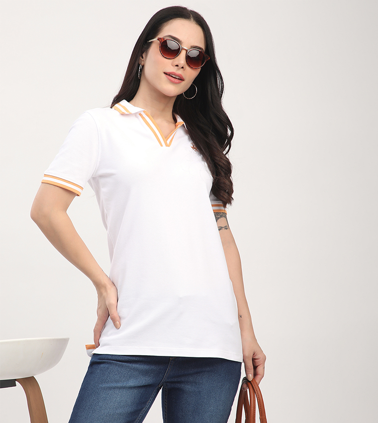 Logo Embroidered Short Sleeves Polo T-Shirt