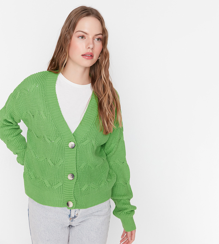 Self Design Knitted Cardigan