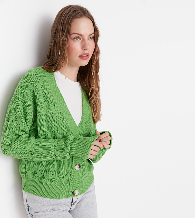 Self Design Knitted Cardigan
