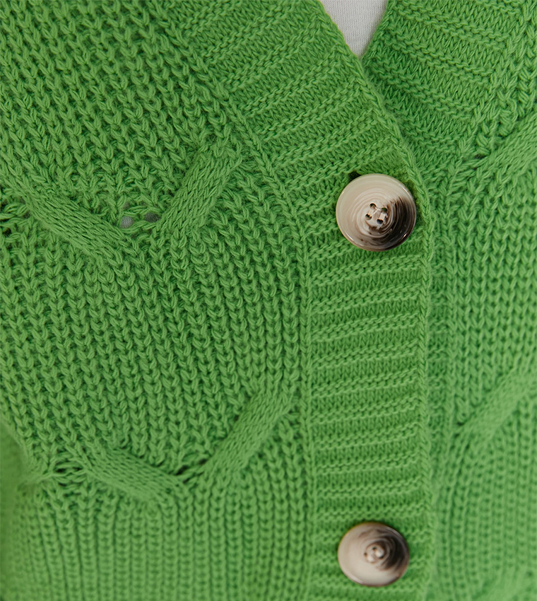 Self Design Knitted Cardigan